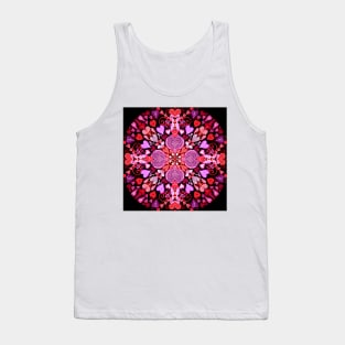 Valentines Mandala on Black Tank Top